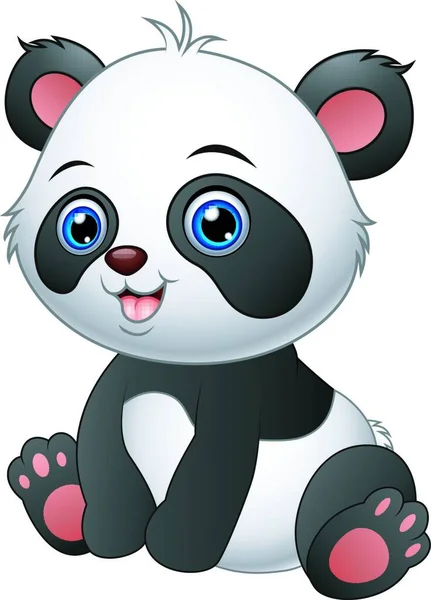 Illustration Cute Baby Panda Sitting — Stock Vector