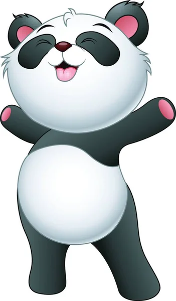 Illustration Happy Baby Panda Debout — Image vectorielle