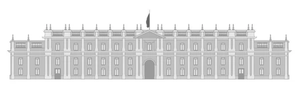サンティアゴのチリ大統領宮殿ラ モネダのベクトルグラフィック — ストックベクタ