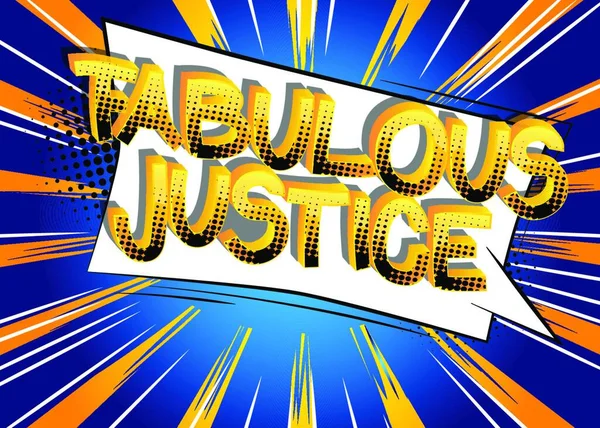Fabulous Justice Comic Estilo Cartoon Palavras Quadrinhos Abstratos Fundo — Vetor de Stock