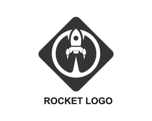 Foguete Ilustração Logotipo Vetor Ícone Modelo — Vetor de Stock