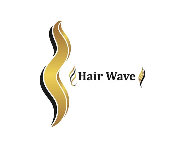 Haarwelle Symbol Vektor Illustrieren Design Symbol Der Frisur Und Salon — Stockvektor