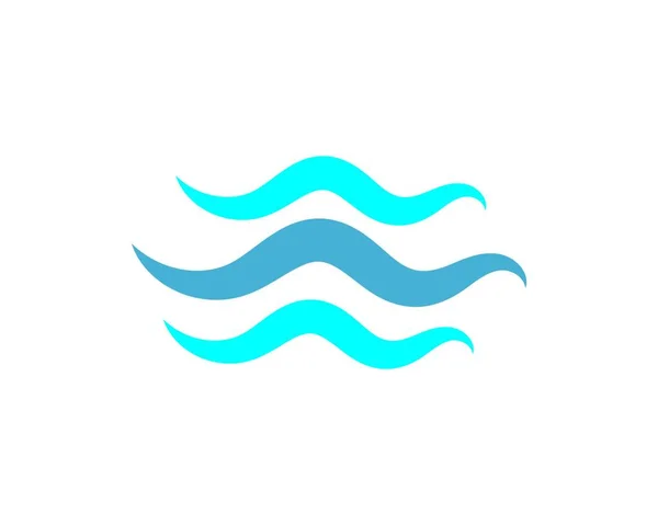 水波のシンボルとアイコンロゴテンプレートベクトル — ストックベクタ