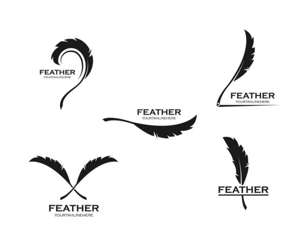 Feder Symbol Illustration Vektor Vorlage Design — Stockvektor