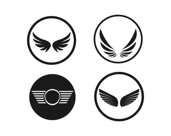 Ala Logo Simbolo Icona Vettoriale Illustrazione Modello — Vettoriale Stock