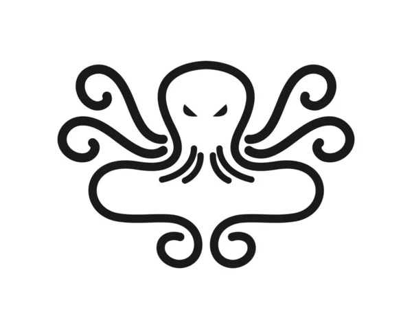 Восьминіг Логотип Значка Векторні Ілюстрації Шаблон Дизайну — стоковий вектор