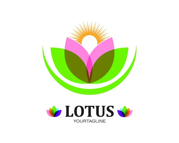 Plantilla Logotipo Diseño Flor Loto Ilustración Vectorial — Vector de stock
