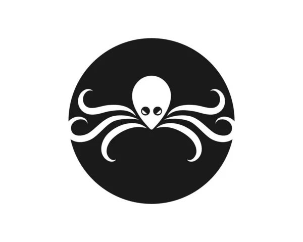Bläckfisk Ikon Logo Vektor Illustration Designmall — Stock vektor
