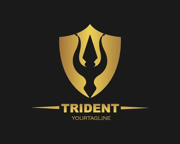 Trident Logo Шаблон Векторний Дизайн Ілюстрації — стоковий вектор