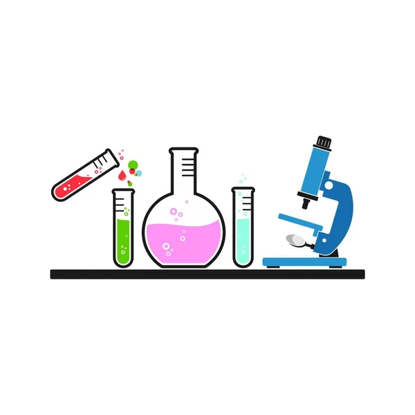 Laboratorietest Ikon Över Vit Bakgrund Färgglada Design Medicinsk Och Kemi — Stock vektor