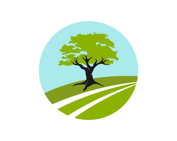 Árbol Icono Logotipo Plantilla Vector Ilustración — Archivo Imágenes Vectoriales