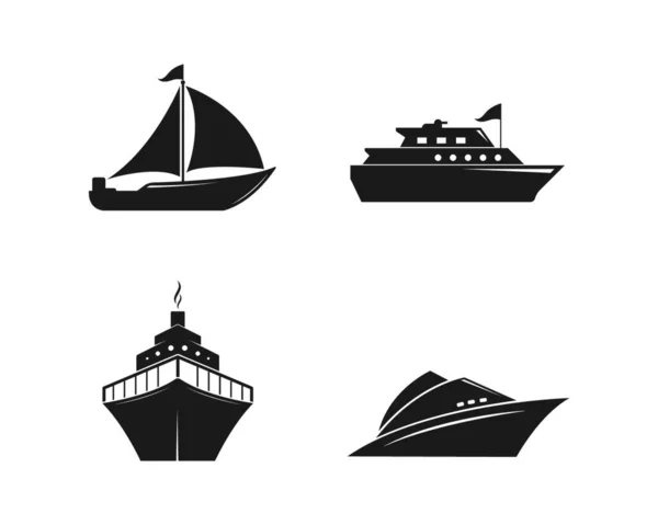 Navio Cruzeiro Logo Template Vetor Ícone Ilustração Design — Vetor de Stock