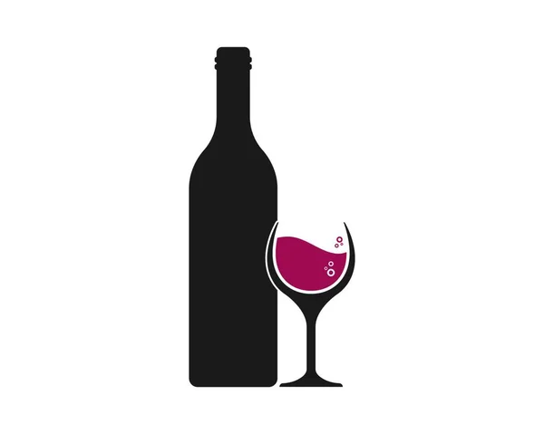 Logotipo Vinho Ícone Vetor Ilustração Design Modelo — Vetor de Stock