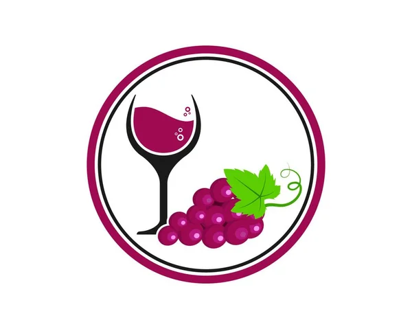 Wijn Logo Pictogram Vector Illustratie Ontwerp Sjabloon — Stockvector
