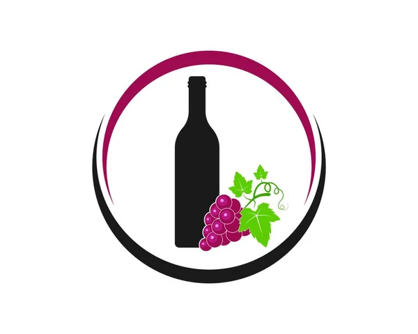 Logotipo Del Vino Icono Vector Ilustración Diseño Plantilla — Vector de stock