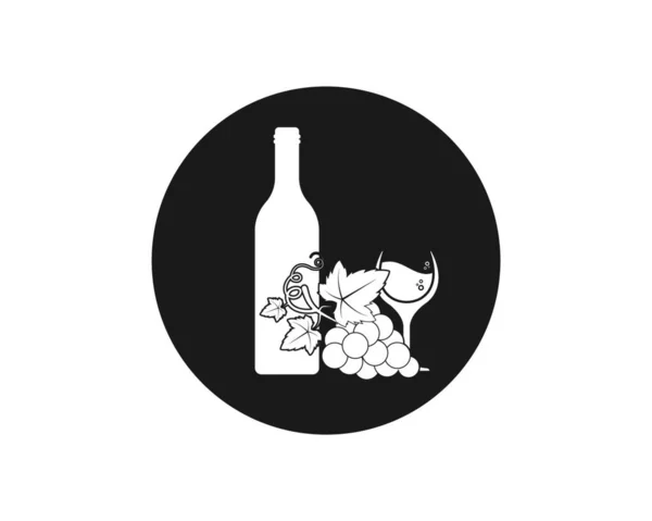 Logotipo Del Vino Icono Vector Ilustración Diseño Plantilla — Archivo Imágenes Vectoriales