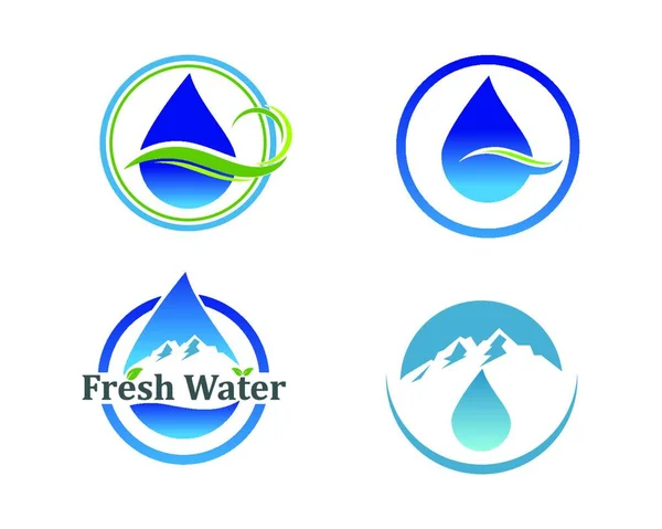 Water Drop Mountain Icon Logo Vector Illustration Water Business Design — Stock Vector