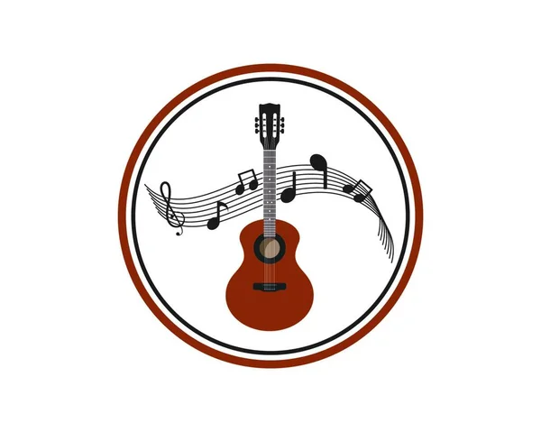 Шаблон Векторной Иллюстрации Логотипа Гитары — стоковый вектор