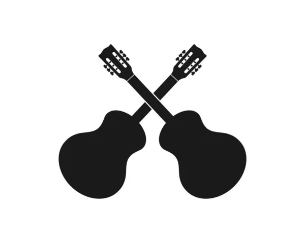 Gitarre Icon Logo Vektor Illustration Design Vorlage — Stockvektor