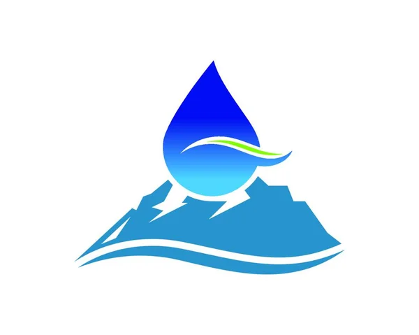 Капля Воды Иконкой Горы Векторная Иллюстрация Логотипа Дизайна Водного Бизнеса — стоковый вектор
