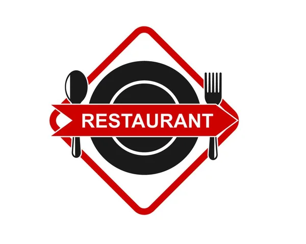 Ristorante Icona Logo Vettore Illustrazione Disegno Modello — Vettoriale Stock