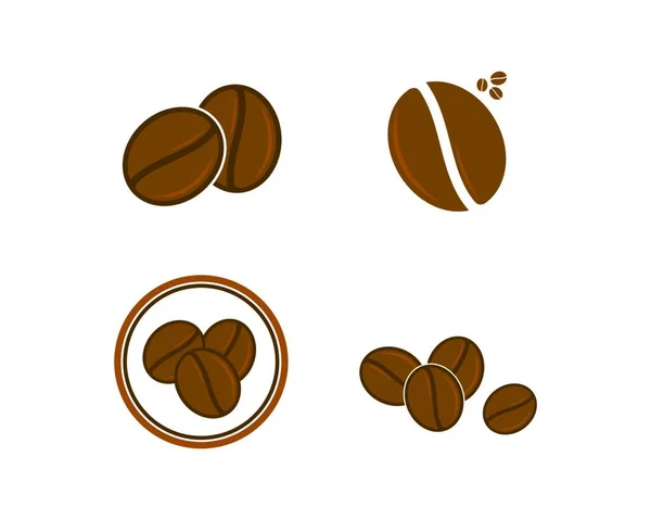 Kaffeebohnen Logo Template Vektor Icon Design — Stockvektor