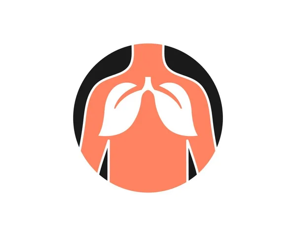Легеневий Логотип Значок Векторна Ілюстрація Листя Шаблон Дизайну — стоковий вектор