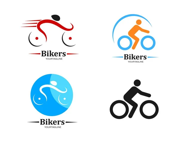 Логотип Піктограми Велосипеда Векторна Ілюстрація Шаблон Дизайну — стоковий вектор