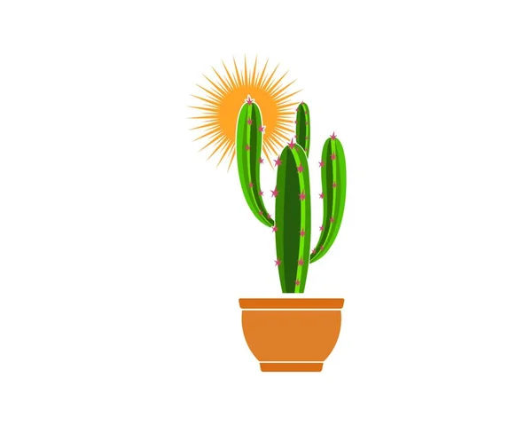 Desain Gambar Vektor Template Logo Kaktus - Stok Vektor