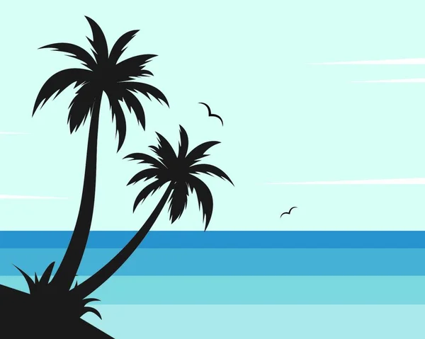 Palme Symbol Des Sommers Und Reise Hintergrund Vektor Illustration Design — Stockvektor