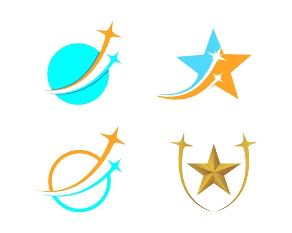 Estrella Más Rápido Expreso Logotipo Icono Vector Ilustración Diseño — Archivo Imágenes Vectoriales