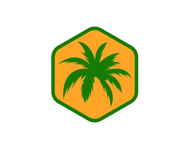 Yaz Seyahat Logosu Vektör Illüstrasyon Tasarım Palmiye Ağacı Simgesi — Stok Vektör