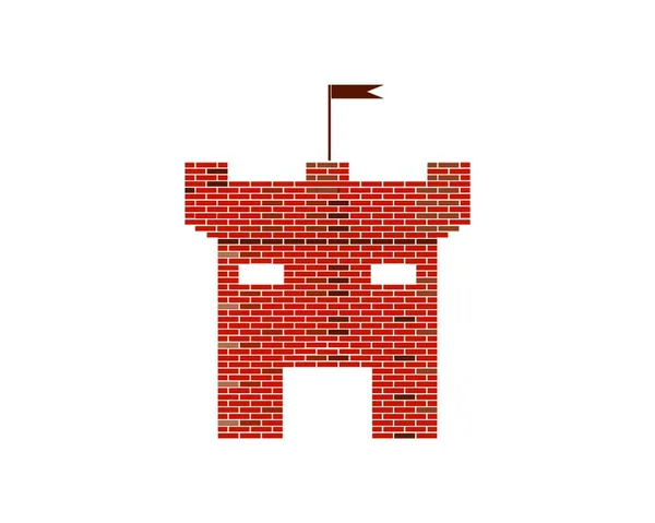城ロゴアイコンベクトルイラストデザインテンプレート — ストックベクタ