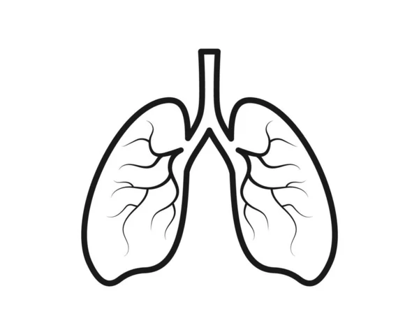 Humano Pulmones Logotipo Icono Vector Ilustración Diseño Plantilla — Archivo Imágenes Vectoriales