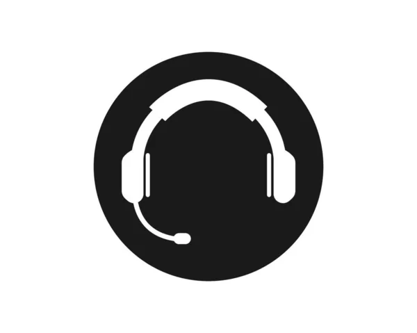 Auriculares Icono Logotipo Ilustración Vector Diseño — Archivo Imágenes Vectoriales