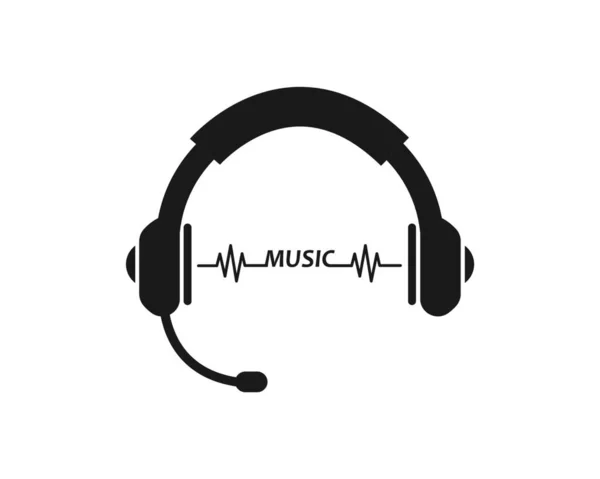 Ακουστικά Εικονίδιο Λογότυπο Απεικόνιση Διανυσματικό Σχεδιασμό — Διανυσματικό Αρχείο