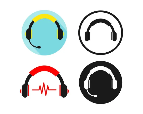 Écouteurs Icône Logo Illustration Vectoriel Design — Image vectorielle