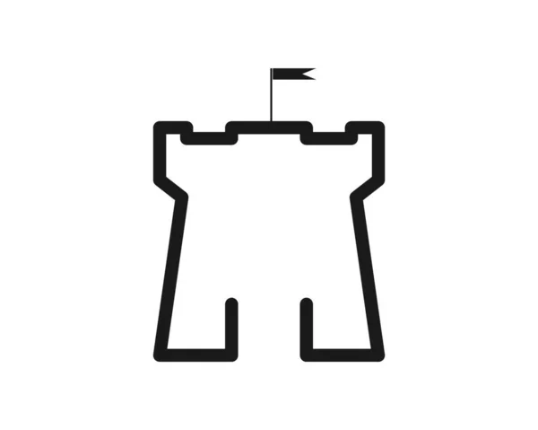 Kasteel Logo Pictogram Vector Illustratie Ontwerpsjabloon — Stockvector