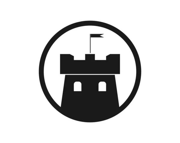 Burg Logo Symbol Vektor Illustration Design Vorlage — Stockvektor