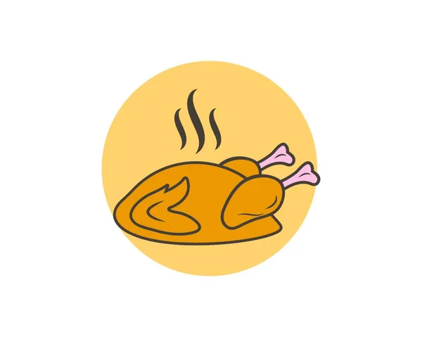 Poulet Frit Icône Logo Illustration Vecteur — Image vectorielle