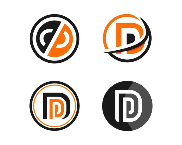 Dpの文字のロゴのアイコンのイラストベクトルデザイン — ストックベクタ