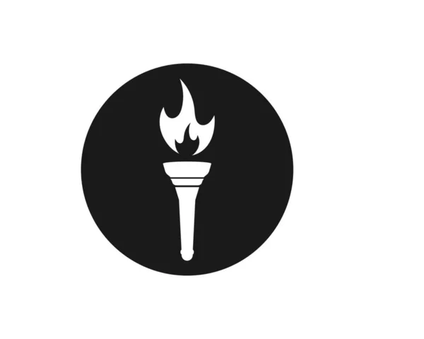 Torch Logo Icon Illustration Vector Design Template — Stock Vector