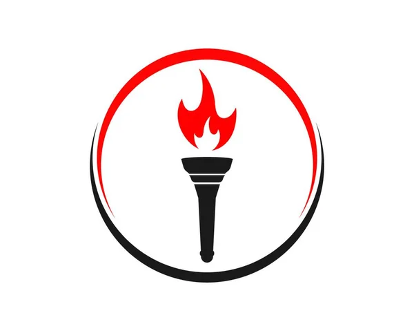Icona Logo Torcia Illustrazione Modello Progettazione Vettoriale — Vettoriale Stock