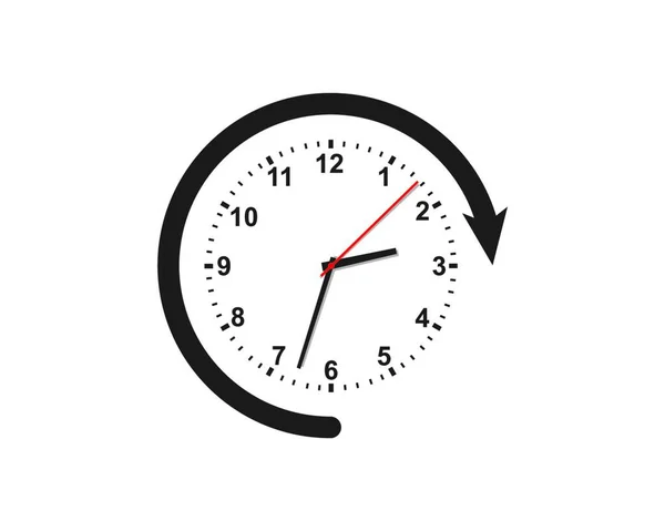 Reloj Tiempo Logotipo Icono Ilustración Diseño Vector Plantilla — Archivo Imágenes Vectoriales