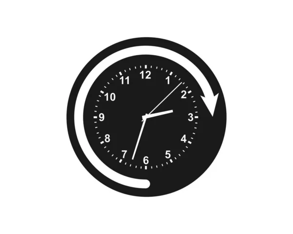 Reloj Tiempo Logotipo Icono Ilustración Diseño Vector Plantilla — Archivo Imágenes Vectoriales