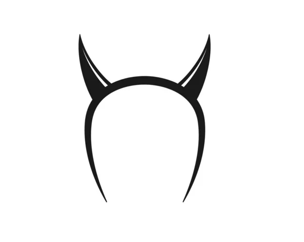 Diable Cornes Logo Icône Vectoriel Illustration Conception Modèle — Image vectorielle