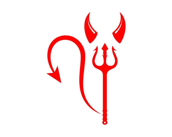 Diabeł Ikona Ilustracja Logo Rogi Projekt Szablon Wektor — Wektor stockowy
