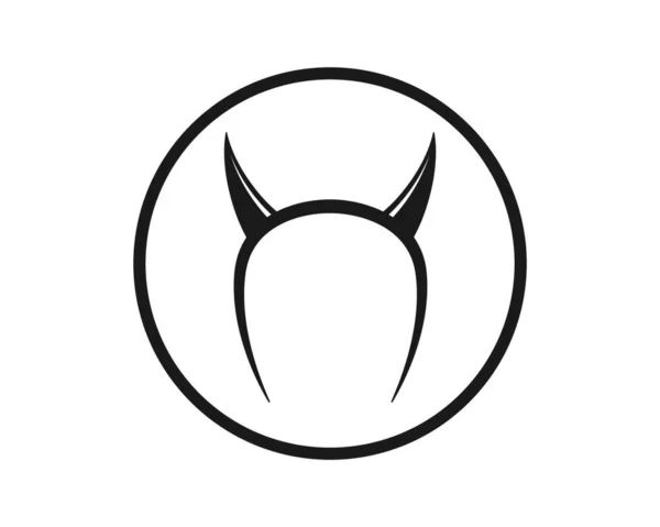 Diable Cornes Logo Icône Vectoriel Illustration Conception Modèle — Image vectorielle