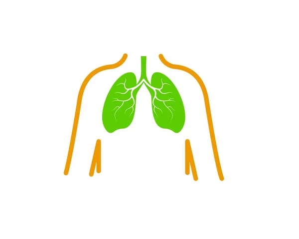 Humano Pulmones Logotipo Icono Vector Ilustración Diseño Plantilla — Vector de stock
