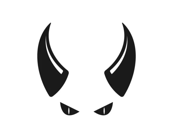 Diavolo Corna Logo Icona Vettore Illustrazione Disegno Modello — Vettoriale Stock